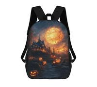 sinyumoney Halloween Haunted House Scene-8 Mochilas Escolares Mochila Escolar Ligera Mochila De Día Mochila Escolar Para La Universidad Para Niños/Niñas/Adolescentes 17inch