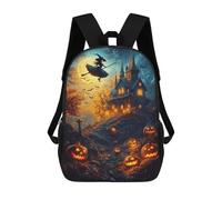 sinyumoney Halloween Haunted House Scene Mochila Escolar Grande Resistente Al Agua Para Portátil Para La Escuela/trabajo/viajes 17inch