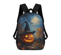 sinyumoney Halloween Jack-o'-Lantern Pathway-1 17inch Mochilas Escolares Impresas En 3D, Mochilas Escolares De Moda Para Niños De Primaria Y Secundaria