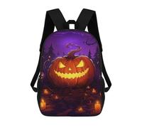 sinyumoney Halloween Jack-o'-Lantern Scene Mochila Escolar Resistente Al Agua, Mochila Escolar De Negocios Para Niñas, Niños Y Adolescentes 17inch