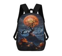 sinyumoney Halloween Moonlit Mountain Mochila Escolar Resistente Al Agua, Mochila De Viaje, Bolsa Para Computadora - Perfecta Para Viajes, Trabajo Y Uso Diario 17inch