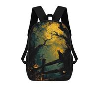 sinyumoney Halloween Night Cat And Pumpkins Mochila Escolar Para Niñas Y Niños, Mochilas De Gran Capacidad, Mochilas Ligeras Para Niños Y Estudiantes 17inch