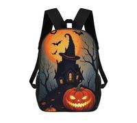 sinyumoney Halloween Night Haunted House Mochila Escolar Infantil Impresa En 3D, Mochila Informal De Moda Para Niños, Mochila De Viaje De Alta Capacidad Para Libros Para Niños 17inch