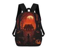 sinyumoney Halloween Night House Mochila Escolar Infantil, Mochilas Impresas En 3D, Mochilas Escolares De Moda Para Niños De Primaria Y Secundaria 17inch