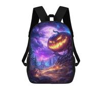 sinyumoney Halloween Night Scene with Full Moon Mochila Escolar Impresa En 3D 17inch Mochilas De Moda Para Niños, Mochilas Escolares Para Niños De Primaria Y Secundaria