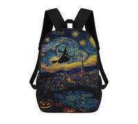 sinyumoney Halloween Night Sky Art Mochila Escolar Infantil De 17 Pulgadas Con Estampado 3D De Películas De Anime Para Niños, Mochila De Viaje, Mochila Escolar Infantil