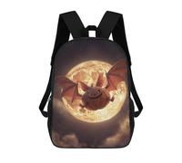 sinyumoney Halloween Pumpkin Bat Moon Mochilas De 17 Pulgadas Para Niños, Mochilas Escolares Impresas En 3D Para Estudiantes De Primaria Y Secundaria, Para Niños Y Niñas.