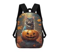 sinyumoney Halloween Pumpkin Cat Decor Mochilas Impresas En 3D Para Niños 17inch Mochilas De Moda Informales Para El Día A Día, Bolsas De Viaje, Mochilas Informales Para Exteriores Para Niños Y Niñas
