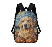 sinyumoney Halloween Pumpkin Dog Art Print-2 Mochila Escolar De 17 Pulgadas Impresa En 3D Mochilas Infantiles Mochila Genial Impresa En 3D Para Niños De Primaria Y Secundaria