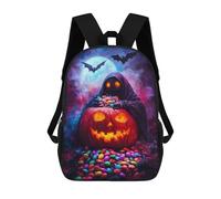 sinyumoney Halloween Pumpkin & Grim Reaper Mochilas Para Niños, Mochilas Escolares Personalizadas En 3D Para Niños Y Niñas, Mochilas Escolares Grandes, Mochilas Informales Para El Día A Día 17inch
