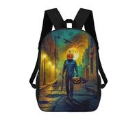 sinyumoney Halloween Pumpkin Head Man Mochila Escolar Impresa En 3D Para Niños, Mochila Escolar Informal De Moda Para Viajes Para Niños Y Estudiantes 17inch