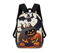 sinyumoney Halloween Pumpkin Lanterns with Bats Mochila Escolar Impresa En 3D 17inch Mochila Escolar Infantil Mochilas De Viaje Mochila Informal De Moda Para Niños Y Estudiantes