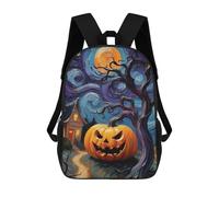 sinyumoney Halloween Pumpkin Night Mochila Escolar Impresa En 3D Para Niños, Mochila Escolar, Mochilas De Viaje, Bolso Informal De Moda Para Niños Y Estudiantes 17inch