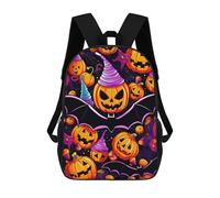 sinyumoney Halloween Pumpkin Party -2 Mochila Escolar Para Niños Mochila Escolar Impresa En 3D Mochila Escolar De Moda Para Niños De Primaria Y Secundaria 17inch