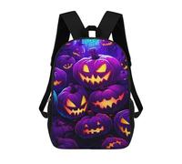 sinyumoney Halloween Pumpkin Party -3 Mochila Escolar Para Niñas Y Niños, Mochilas De Gran Capacidad, Mochilas Ligeras Para Niños Y Estudiantes 17inch