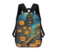 sinyumoney Halloween Pumpkin Pathway Mochila Escolar De Moda Para Estudiantes, Adecuada Para Niños Y Niñas, Mochila Informal Para Viajes Al Aire Libre, Esencial Para El Día A Día 17inch