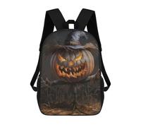 sinyumoney Halloween Pumpkin Scarecrow Illustration Mochila Escolar Para Niñas Y Niños, Mochilas De Gran Capacidad, Mochilas Ligeras Para Niños Y Estudiantes 17inch