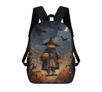 sinyumoney Halloween Pumpkin Witch Scene Mochila Escolar Ligera Para Aeropuerto, Estudiantes Universitarios, Mochila Para Niños/niñas/adolescentes 17inch
