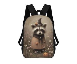 sinyumoney Halloween Raccoon in Witch Hat Mochila Escolar Resistente Al Agua Para Ordenador Portátil: Perfecta Para Viajes, Trabajo Y Uso Diario 17inch