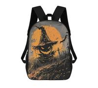 sinyumoney Halloween Scarecrow with Full Moon Mochila Escolar Informal Para El Día A Día, Para La Escuela, El Trabajo Y Los Viajes Para Hombres, Mujeres Y Adolescentes. 17inch