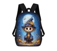 sinyumoney Halloween Scarecrow with Witch Hat Mochila, Mochila Infantil, Mochila Escolar Para Estudiantes, Mochila Para Libros, Mochila Escolar Impresa En 3D Para Niños Y Niñas 17inch