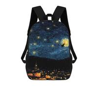 sinyumoney Halloween Starry Night Mochila Escolar Infantil Impresa En 3D 17inch Mochilas De Moda Para Niños De Primaria Y Secundaria