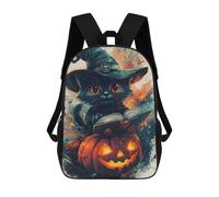 sinyumoney Halloween Witch Black Cat Mochila De Peluche Con Dibujos Animados, Mochila 3D Para Niños, Bolsa Escolar, Idea De Regalo De Cumpleaños Para Niños Y Niñas 17inch