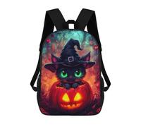 sinyumoney Halloween Witch Cat Mochila Infantil Para Niñas, Mochila Escolar 3D, Mochila Para Niños Pequeños, Mochila Informal De Día, Mochila Escolar De Moda 17inch