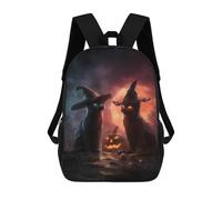 sinyumoney Halloween Witch Cats Mochilas Para Niños 17inch Mochila Escolar Mochila Escolar Impresa En 3D Para Niños De Primaria Y Secundaria
