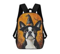 sinyumoney Halloween Witch Dog Art Print-2 Mochila Escolar Impresa En 3D 17inch Mochila Escolar Infantil Mochilas De Viaje Mochila Informal De Moda Para Niños Y Estudiantes