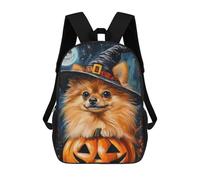 sinyumoney Halloween Witch Dog Art Print-4 Mochila Escolar Infantil De 17 Pulgadas Con Estampado 3D, Mochila Moderna Para Niños, Mochilas De Viaje, Bolsas Para Libros, Mochila Escolar Infantil