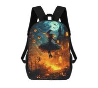 sinyumoney Halloween Witch Flying Broomstick -3 Mochila Escolar Infantil Impresa En 3D 17inch Mochilas De Moda Para Niños De Primaria Y Secundaria