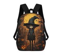 sinyumoney Halloween Witch Girl Mochila Infantil Para Niñas, Mochila Escolar 3D, Mochila Para Niños Pequeños, Mochila Informal De Día, Mochila Escolar De Moda 17inch