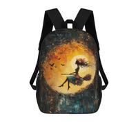 sinyumoney Halloween Witch Moon Painting 17inch Mochila Escolar Impresa En 3D Para Niños, Mochila Escolar Informal De Moda, Mochilas De Viaje Para Niños Y Estudiantes.