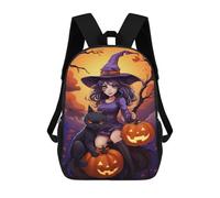 sinyumoney Halloween Witch with Black Cat Mochila Escolar, Mochila Para Portátil, Mochila Unisex Informal Para La Escuela/trabajo/viajes 17inch