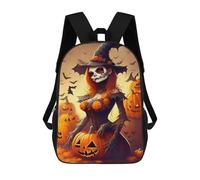 sinyumoney Halloween Witch with Pumpkins-1 Mochila Escolar, Mochila De Negocios, Mochila Impermeable Para Libros, Para Acampar, Aventuras Al Aire Libre Y Viajes Diarios 17inch