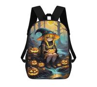 sinyumoney Halloween Witch with Pumpkins Mochila Escolar Secundaria Informal Para Viajes, Mochilas Para La Escuela Secundaria, Para Acampar, Aventuras Al Aire Libre Y Viajes Diarios 17inch