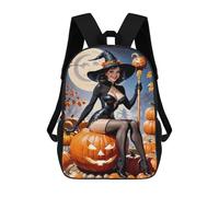 sinyumoney Halloween Witch with Pumpkins Mochila Ligera Para Aeropuerto, Estudiantes Universitarios Y Mochileros: Perfecta Para Viajes, Trabajo Y Uso Diario 17inch