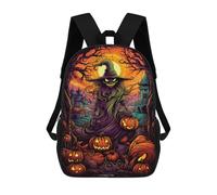 sinyumoney Halloween Witch with Pumpkins Mochila Mochila Informal Para El Día A Día, Para La Escuela, El Trabajo Y Los Viajes Para Hombres, Mujeres Y Adolescentes 17inch