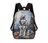 sinyumoney Halloween Wolf Painting Artwork-1 Mochilas Infantiles Impresas En 3D Para Niños. Mochilas De Viaje De Moda Para Niños. Mochila Escolar Para Estudiantes De Primaria Y Secundaria.