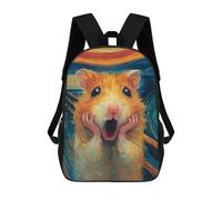 sinyumoney Hamster Art Print, Cute Animal Wall Decor Mochilas Para Niños 17inch Mochila Escolar Mochila Escolar Impresa En 3D Para Niños De Primaria Y Secundaria