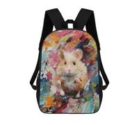 sinyumoney Hamster in Paint Bird View Mochilas Para Niños Mochila Escolar Mochila Escolar Impresa En 3D Para Niños Estudiantes De Primaria Y Secundaria 17inch