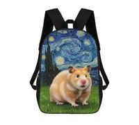 sinyumoney Hamster in Starry Night Style Mochila Escolar, Mochila Informal, Mochila De Día, Mochila Escolar, De Trabajo, De Viaje Para Niñas, Adolescentes 17inch