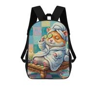 sinyumoney Hamster Spa Day Mochilas Para Niños, Mochilas Escolares Personalizadas En 3D Para Niños Y Niñas, Mochilas Escolares Grandes, Mochilas Informales Para El Día A Día 17inch