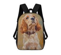 sinyumoney Hand-Painted Cocker Spaniel Artwork Mochila Escolar Ligera Para Aeropuerto, Estudiantes Universitarios, Mochila Para Niños/niñas/adolescentes 17inch
