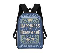 sinyumoney Happiness Is Homemade Floral Art Mochila Escolar Ligera Para Aeropuerto Y Universidad Para Estudiantes, Ideal Para El Campus, Viajes Al Aire Libre Y Deportes 17inch