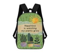 sinyumoney Happiness Is Watching My Plants Grow Mochila Escolar Mochila De Día Mochila De Negocios Mochila Impermeable Para Libros Para Niños/Niñas/Adolescentes 17inch