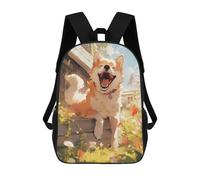sinyumoney Happy Akita Inu Dog Mochilas Para Niños Mochila Escolar Mochila Escolar Impresa En 3D Mochilas Escolares De Moda Para Niños De Primaria Y Secundaria 17inch