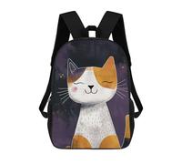sinyumoney Happy And Cute Calico Cat Mochila Escolar Impresa En 3D Para Niños, Mochila Escolar Informal De Moda Para Viajes Para Niños Y Estudiantes 17inch