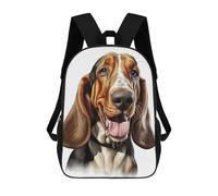 sinyumoney Happy Basset Hound Portrait Mochila Escolar Infantil Impresa En 3D Para Niños, Mochila De Viaje De Alta Capacidad, Bolsas Para Libros, Mochila Escolar Infantil 17inch